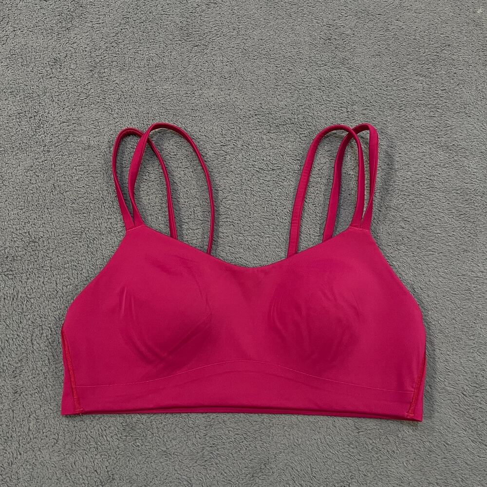Lululemon Free to Be Bra Wild Dark Pink Strappy Yoga Sports Bra Women's Size 2